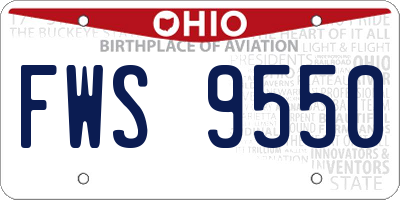 OH license plate FWS9550