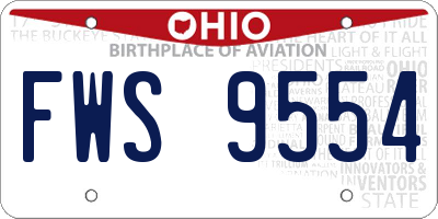 OH license plate FWS9554