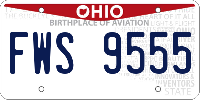 OH license plate FWS9555