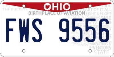 OH license plate FWS9556