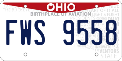 OH license plate FWS9558