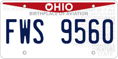 OH license plate FWS9560