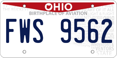 OH license plate FWS9562