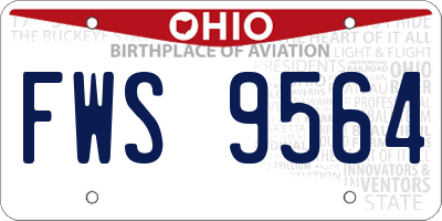 OH license plate FWS9564