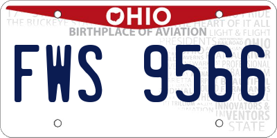 OH license plate FWS9566