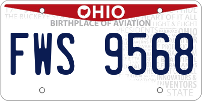 OH license plate FWS9568