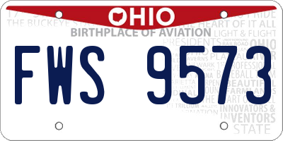 OH license plate FWS9573