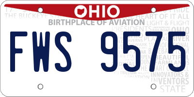 OH license plate FWS9575