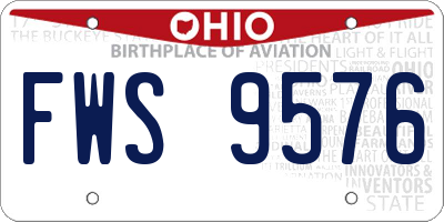 OH license plate FWS9576