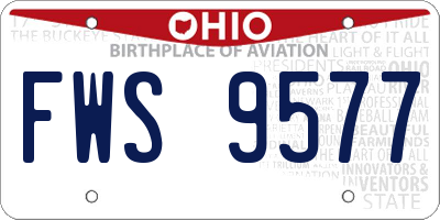 OH license plate FWS9577