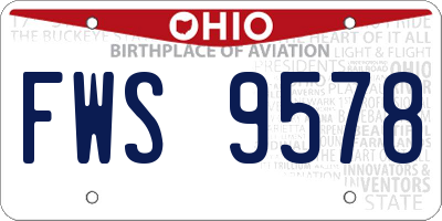 OH license plate FWS9578