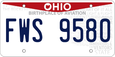 OH license plate FWS9580