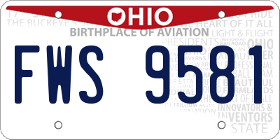 OH license plate FWS9581