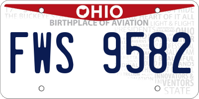 OH license plate FWS9582