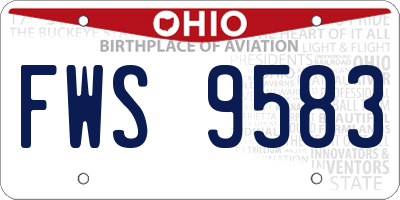 OH license plate FWS9583