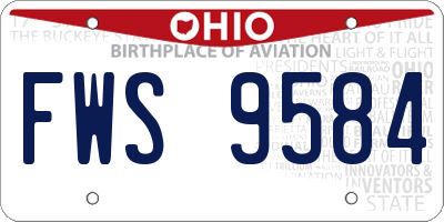 OH license plate FWS9584