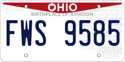 OH license plate FWS9585