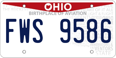 OH license plate FWS9586