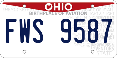 OH license plate FWS9587