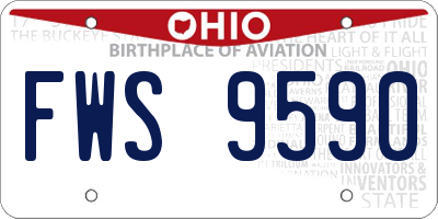 OH license plate FWS9590