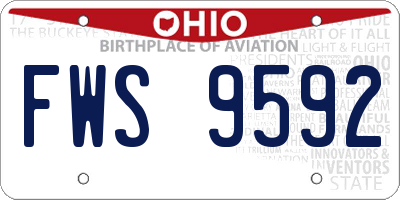 OH license plate FWS9592