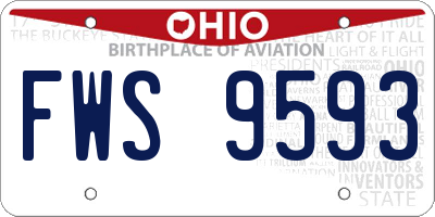 OH license plate FWS9593