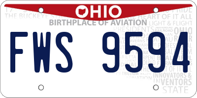 OH license plate FWS9594