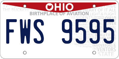 OH license plate FWS9595