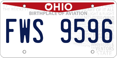 OH license plate FWS9596