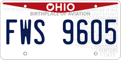 OH license plate FWS9605