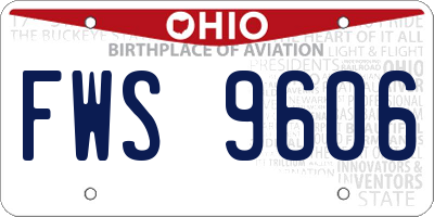 OH license plate FWS9606