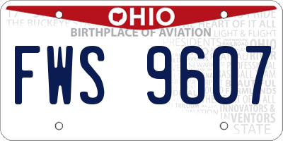 OH license plate FWS9607