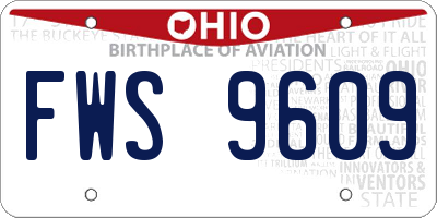 OH license plate FWS9609