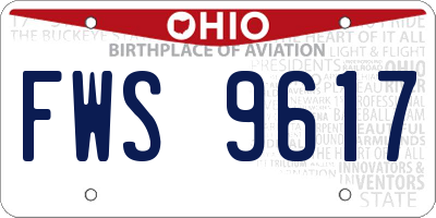 OH license plate FWS9617