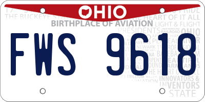 OH license plate FWS9618