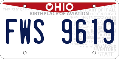 OH license plate FWS9619