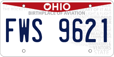 OH license plate FWS9621