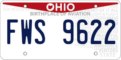 OH license plate FWS9622