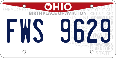 OH license plate FWS9629