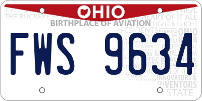 OH license plate FWS9634