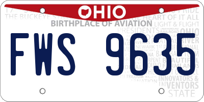 OH license plate FWS9635