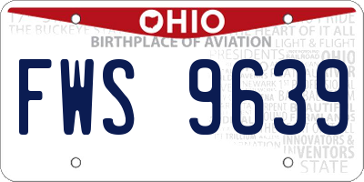 OH license plate FWS9639