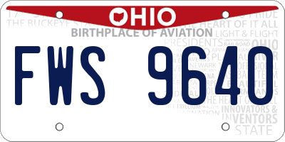 OH license plate FWS9640