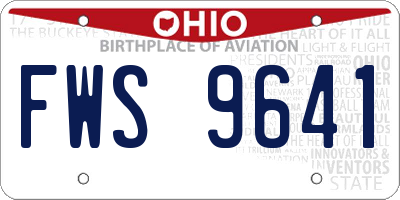 OH license plate FWS9641