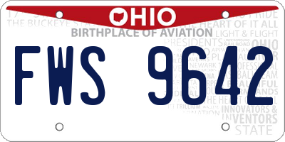 OH license plate FWS9642