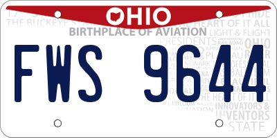 OH license plate FWS9644