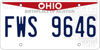 OH license plate FWS9646