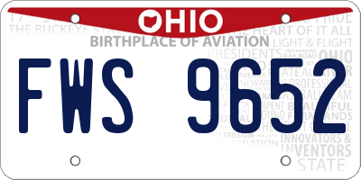 OH license plate FWS9652