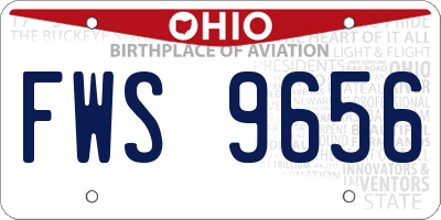 OH license plate FWS9656