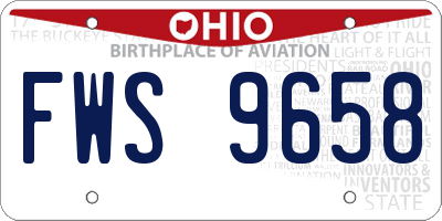 OH license plate FWS9658